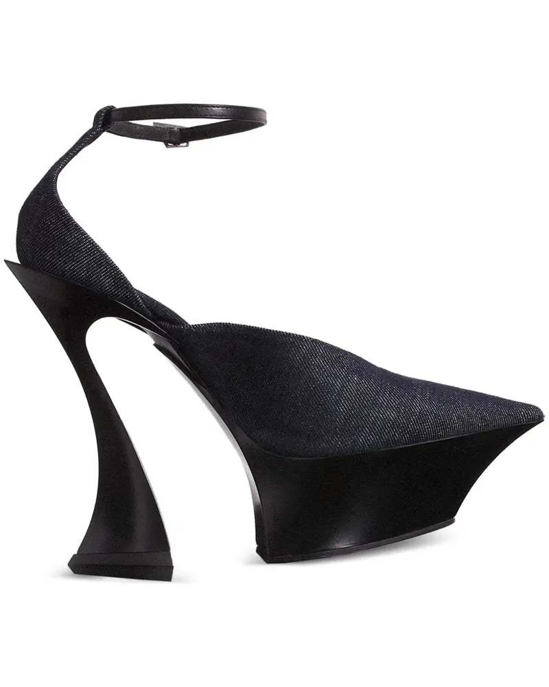 Thierry Mugler Jeans-Mules mit Knöchelriemen - Blau Blau