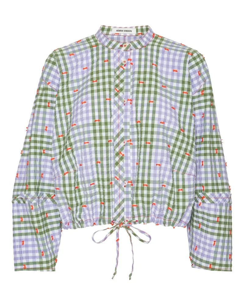 Henrik Vibskov checked gathered blouse - Violett Violett