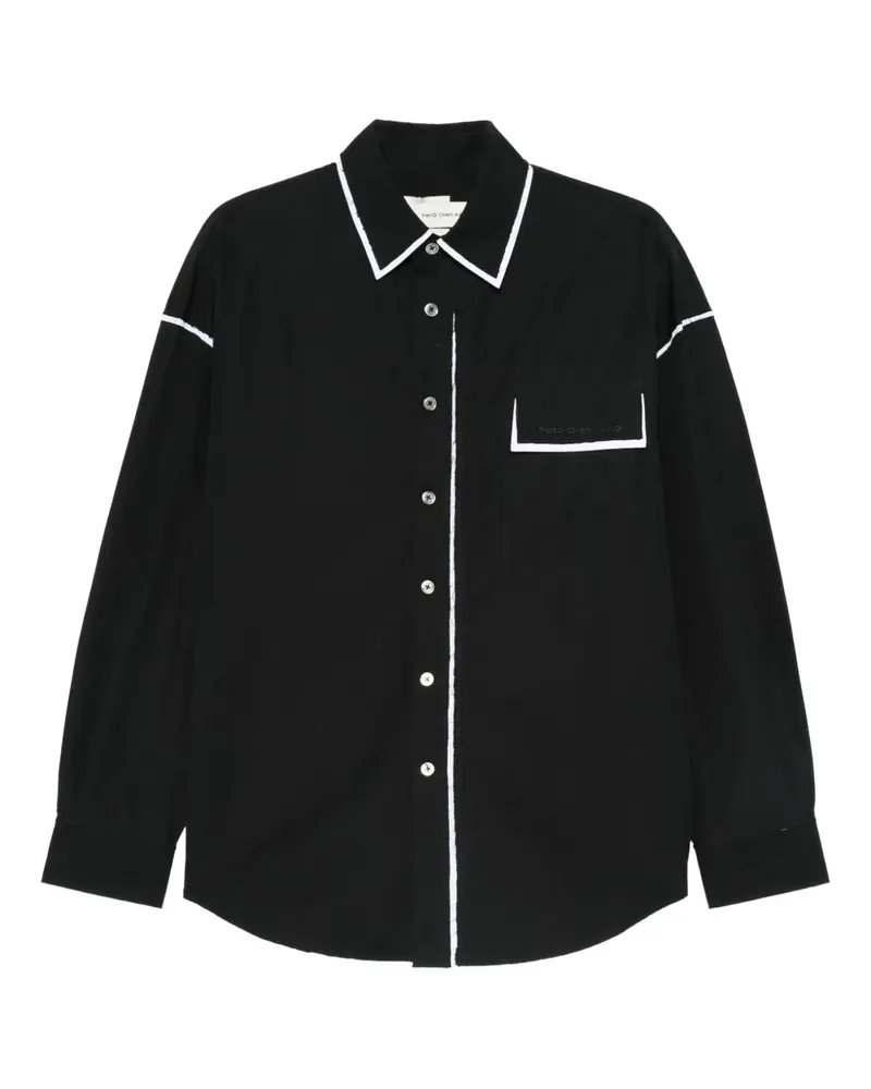 Feng Chen Wang Hemd mit Kontrastdetail - Schwarz Schwarz