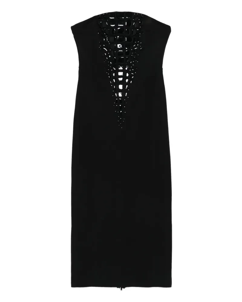 David Koma Schulterfreies Maxikleid - Schwarz Schwarz