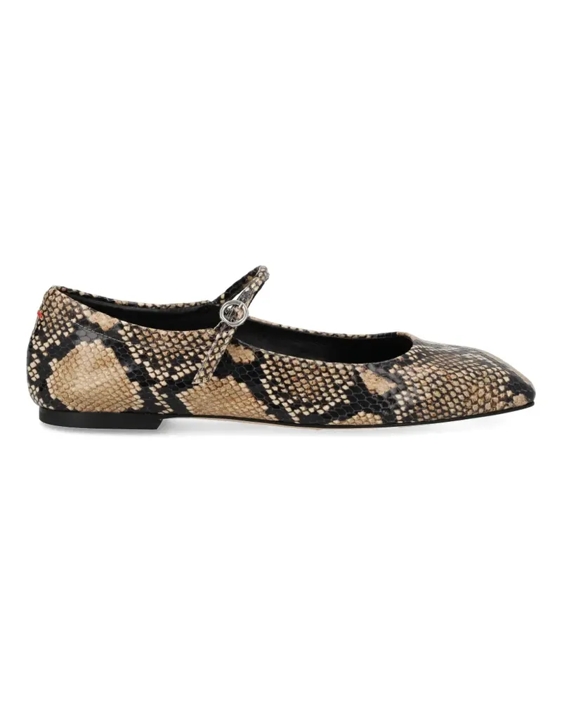 aeyde animal-print buckle-detail ballet flats - Braun Braun