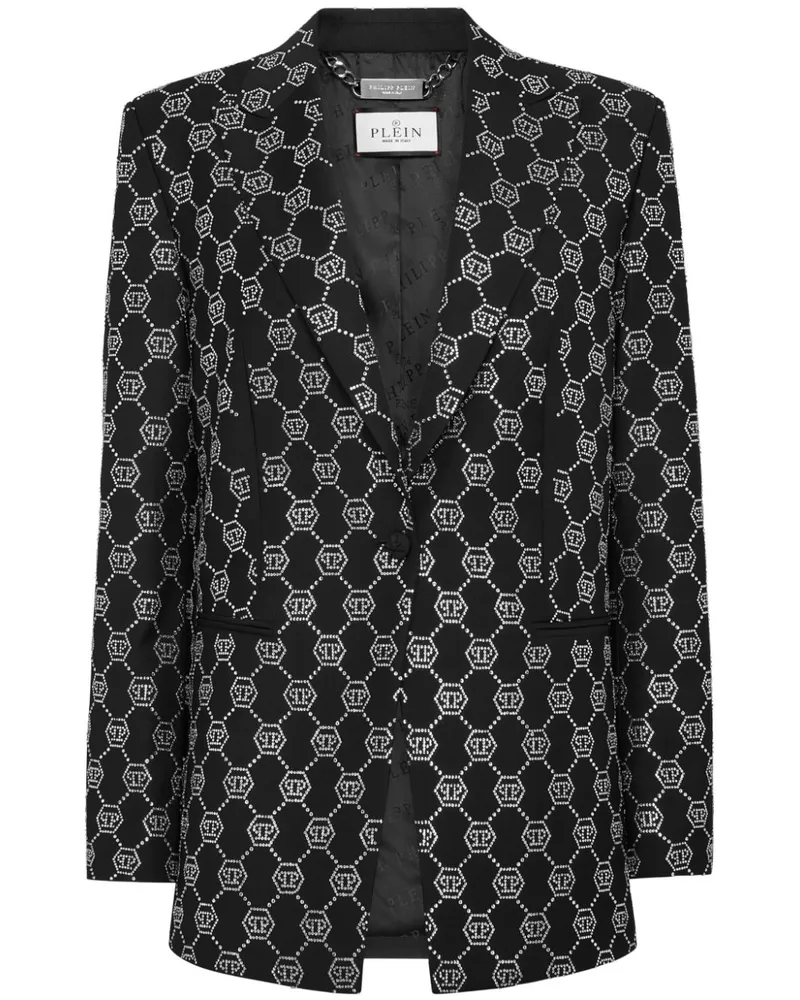 Philipp Plein Wollblazer mit Monogramm - Schwarz Schwarz