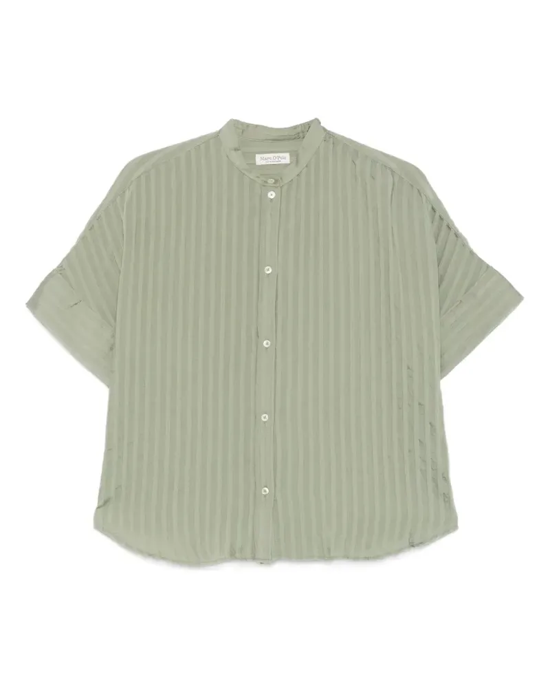 Marc O'Polo vertical-stripe band-collar shirt - Grün Grün