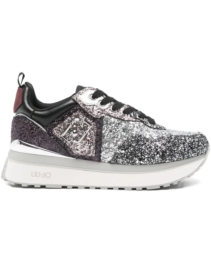 Liu Jo Sneakers im Glitter-Look mit Logo-Schild - Silber Silber