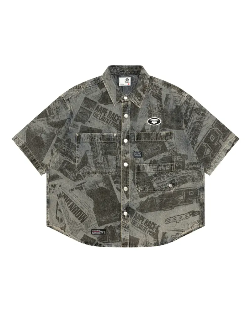 BAPE print short-sleeve shirt - Schwarz Schwarz