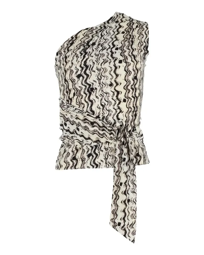 Nanushka Alegra printed one-shoulder top - Nude Nude