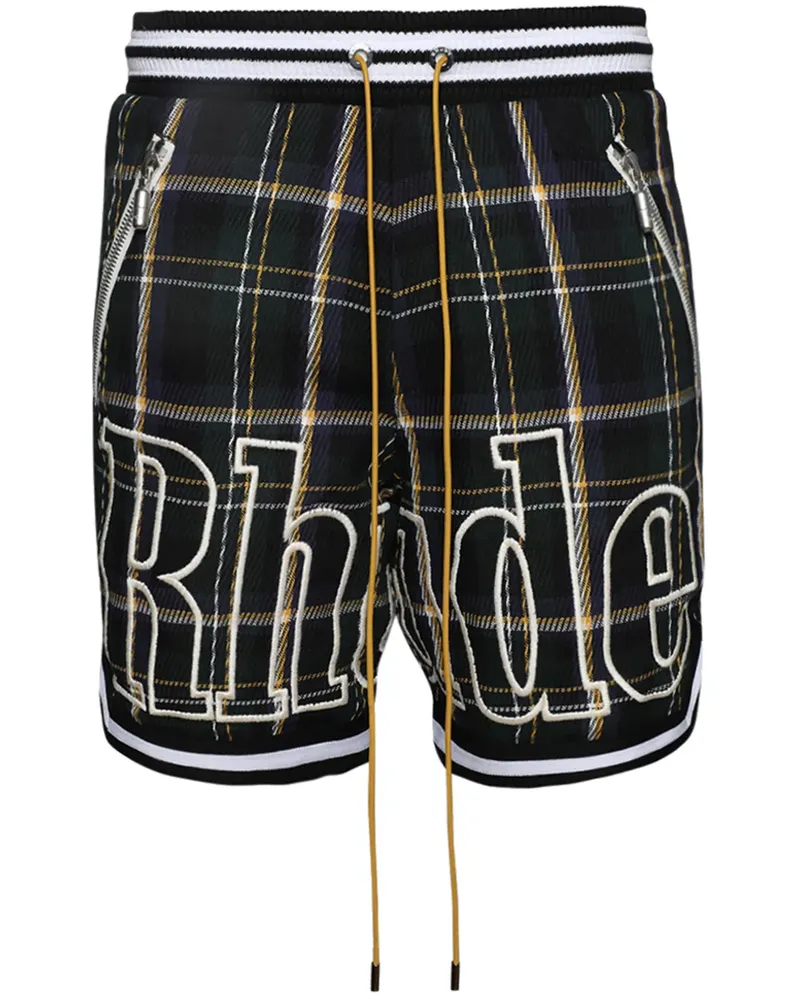 RHUDE Court Shorts aus Flanell - Grün Grün