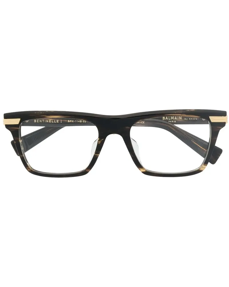 Balmain Eckige Brille in Schildpattoptik - Braun Braun