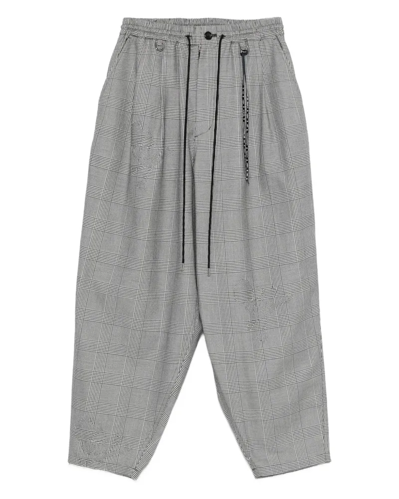 Mastermind Japan Flanellhose mit Hahnentrittmuster - Grau Grau