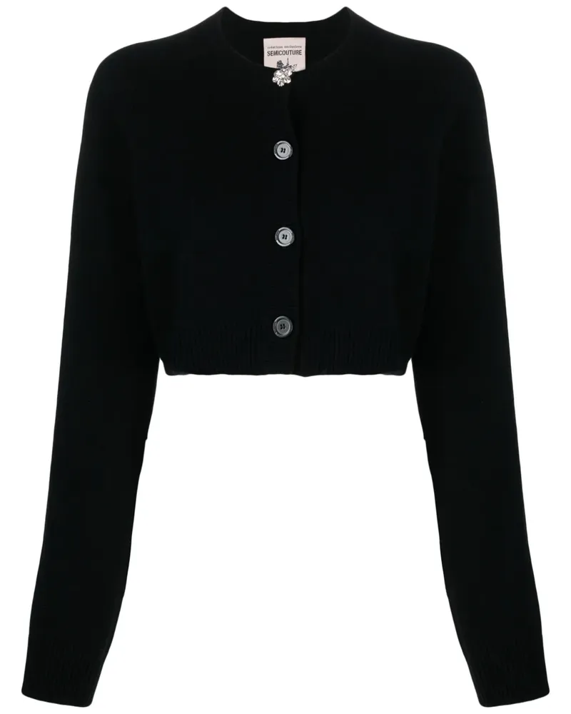 Semicouture Fein gestrickter Cardigan - Schwarz Schwarz
