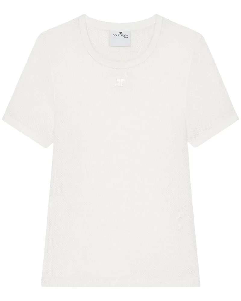 Courrèges T-Shirt aus Mesh - Weiß Weiß