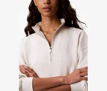 quarter-zip logo-embroidered sweatshirt - Weiß