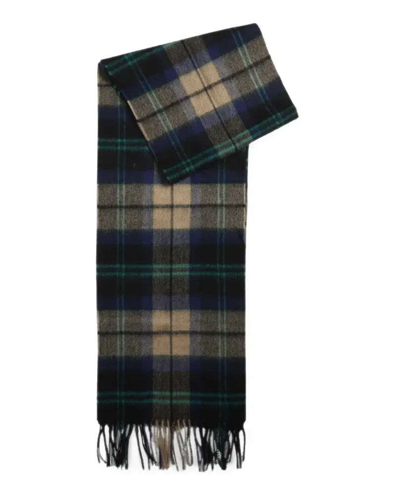 Barbour tartan-check fringed scarf - Blau Blau