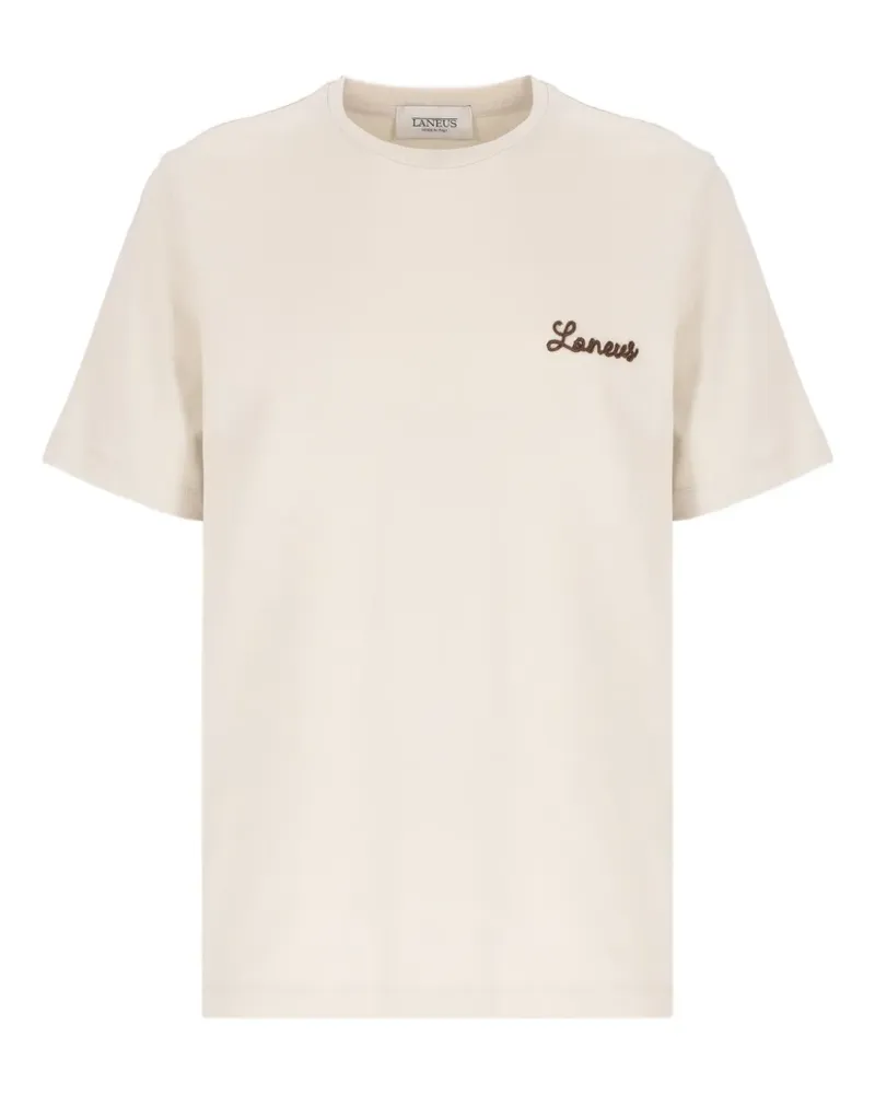 Laneus T-Shirt mit Logo-Stickerei - Nude Nude