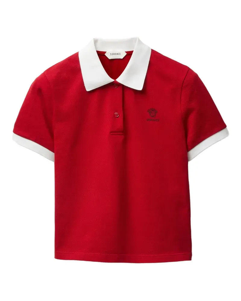 Versace Poloshirt mit Kontrastdetails - Rot Rot