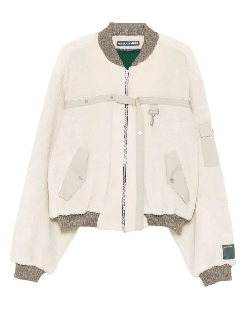 Reese Cooper fleece-texture bomber jacket - Nude Nude