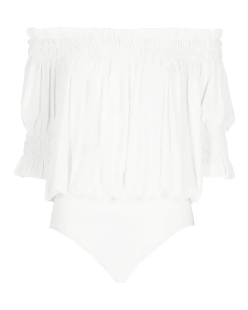 Norma Kamali Body mit Rüschen - Weiß Weiß