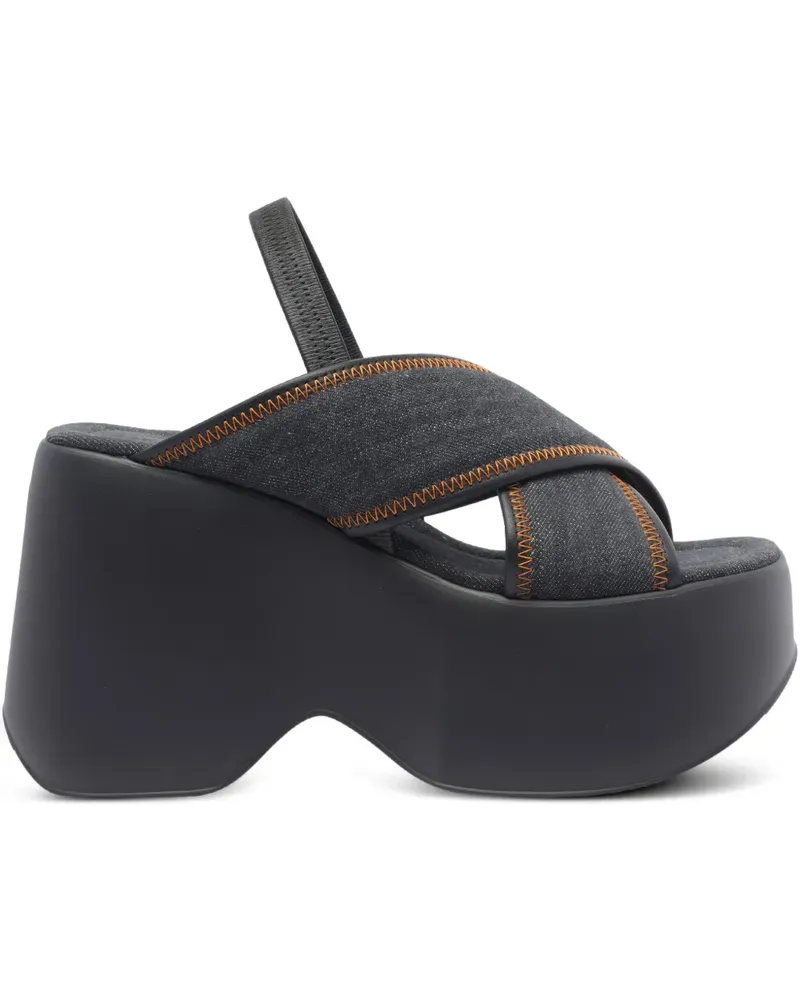 Vic Matié Sandalen aus Denim, 100mm - Schwarz Schwarz