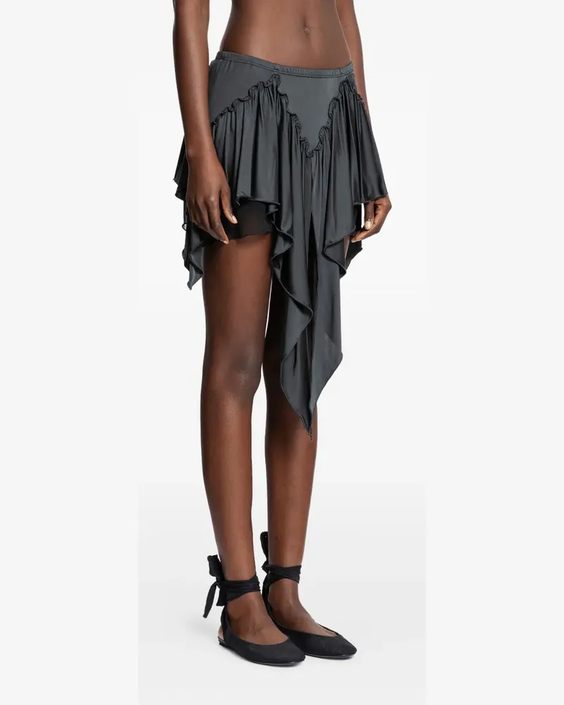 ATTICO ruffled mini skirt - Grau Grau