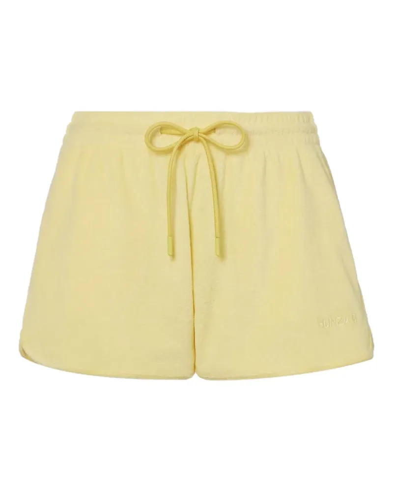 Hunza G Frottee-Shorts mit Kordelzug - Gelb Gelb