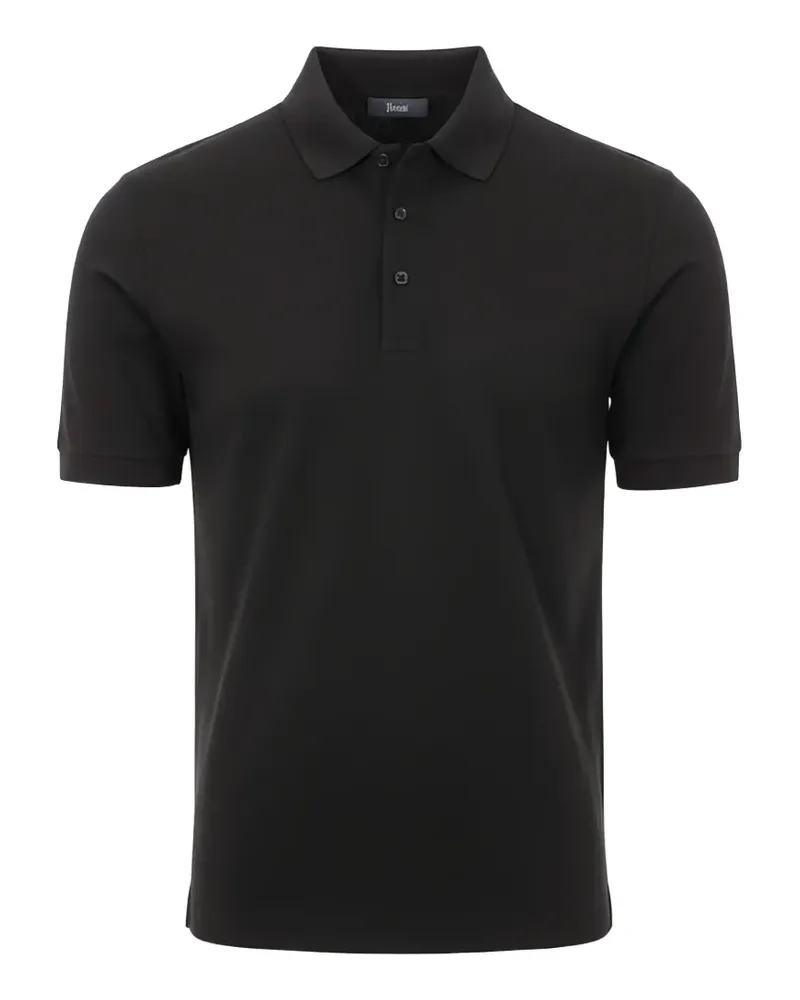 Herno T-Shirt mit Knöpfen - Schwarz Schwarz