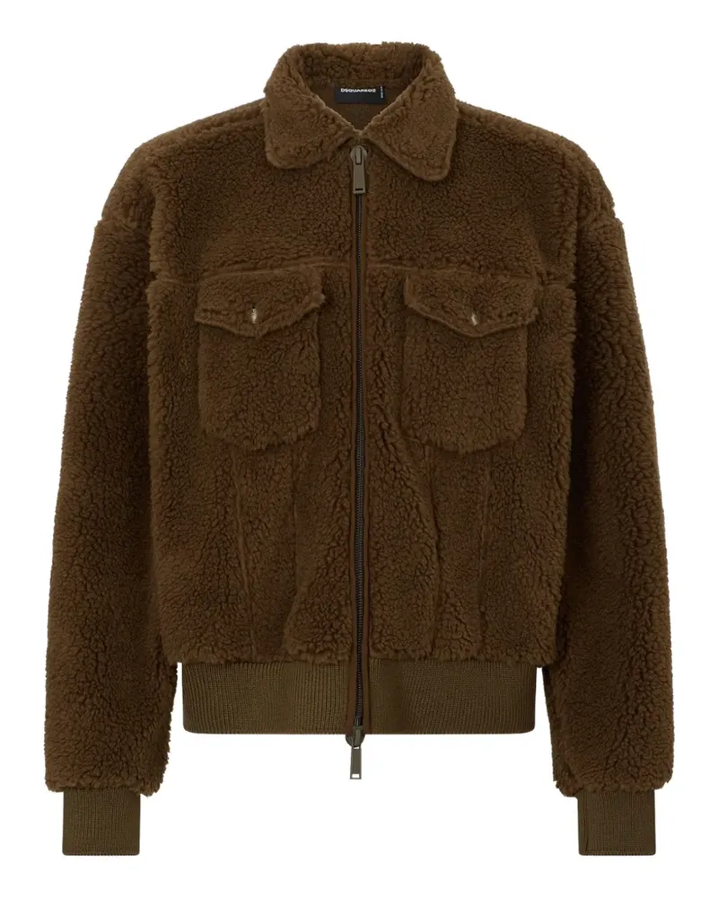 Dsquared2 Teddy Oversize Jeansjacke - Braun Braun