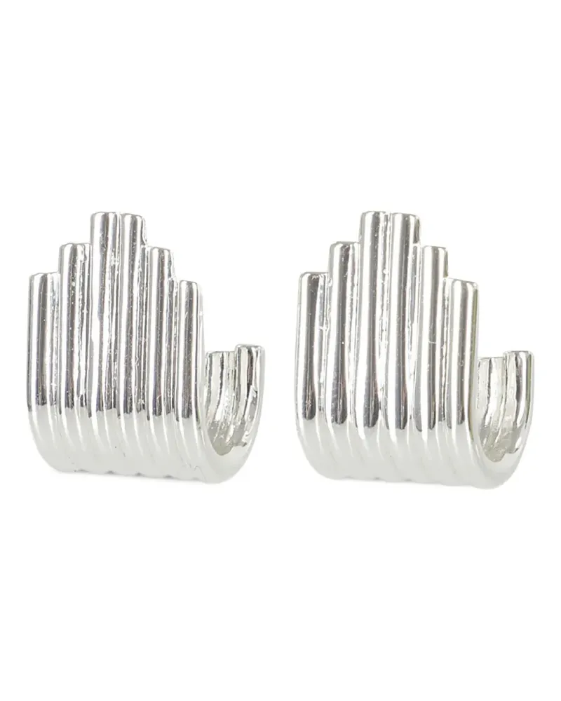 Federica Tosi Lobo Lea ribbed earrings - Silber Silber