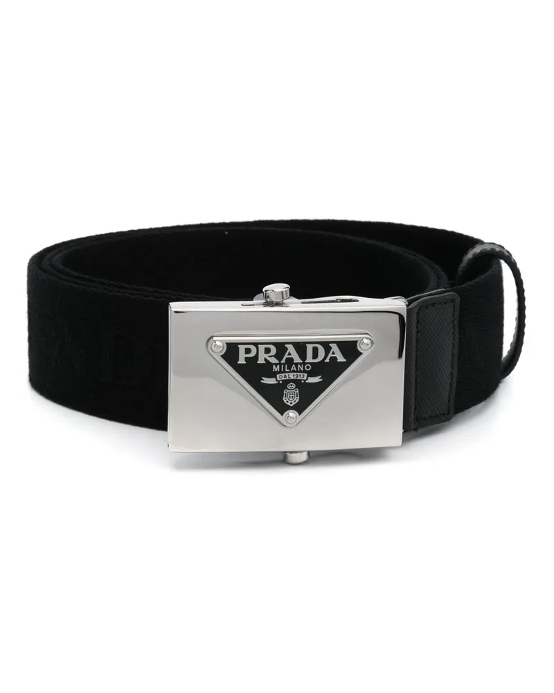 Prada Gürtel mit Logo-Schnalle - Schwarz Schwarz