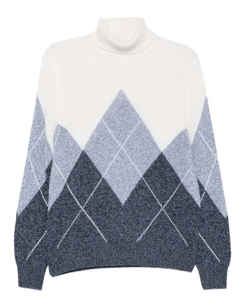 BARBA argyle-pattern turtleneck sweater - Nude Nude