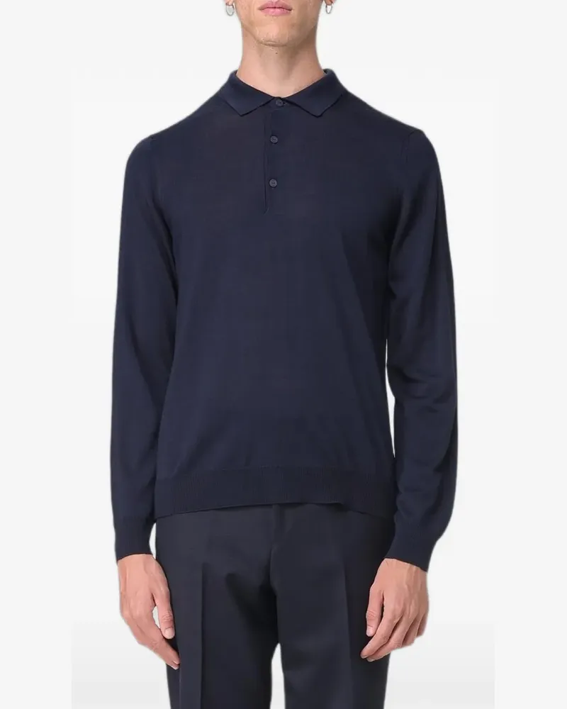 K-Way Langärmeliges Poloshirt - Blau Blau