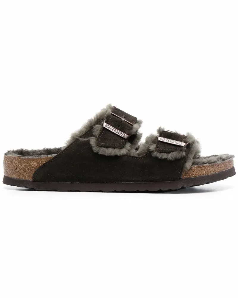 Birkenstock Arizona Sandalen mit Pelzfutter - Grün Grün