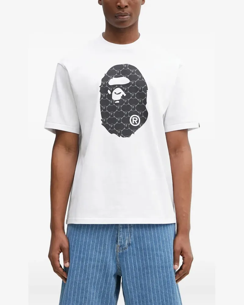 BAPE College Monogram Ape Head T-Shirt - Weiß Weiß