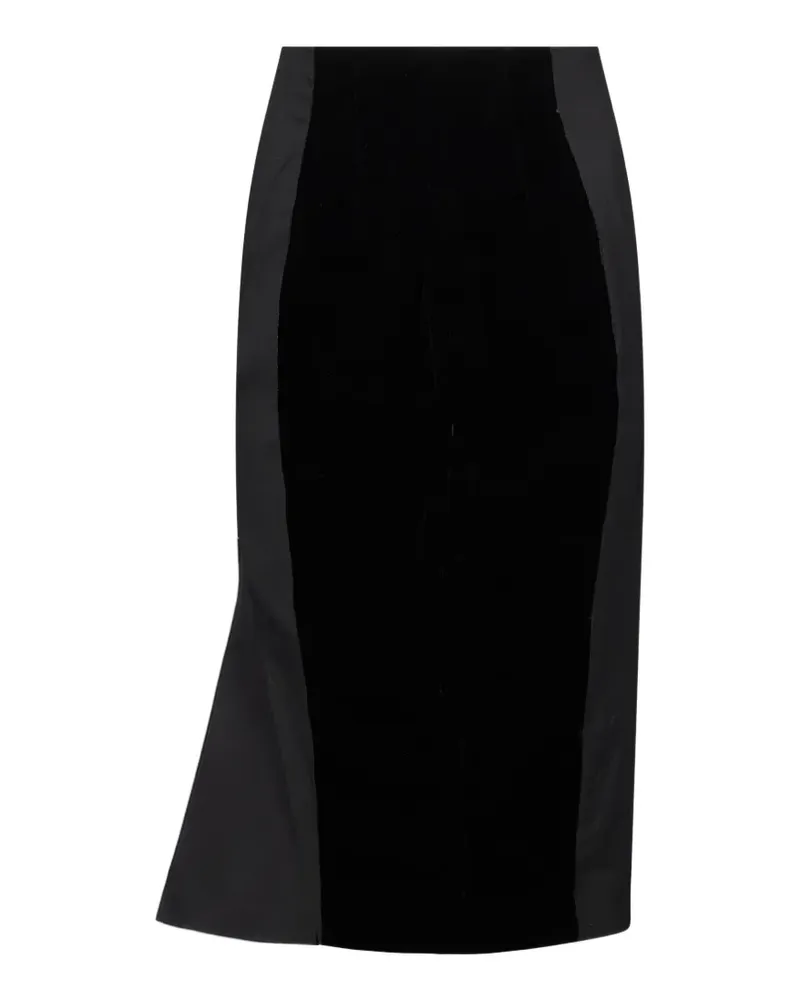 Jacquemus Midirock mit Samteinsätzen - Schwarz Schwarz