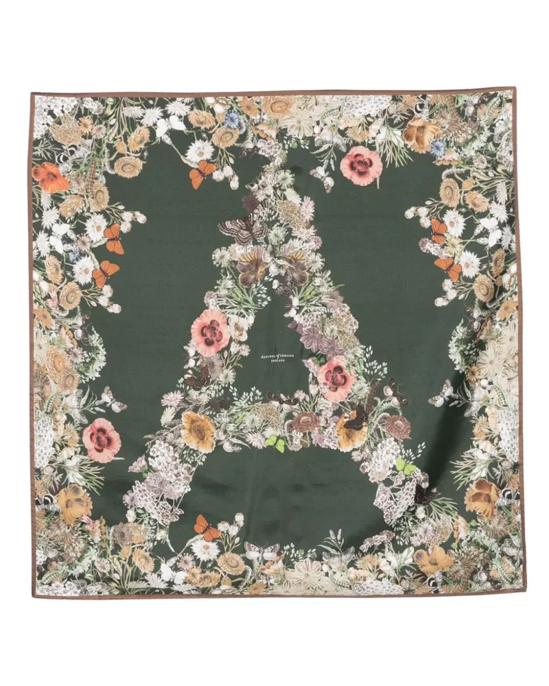 Aspinal of London Ombre A Floral Schal - Grün Grün
