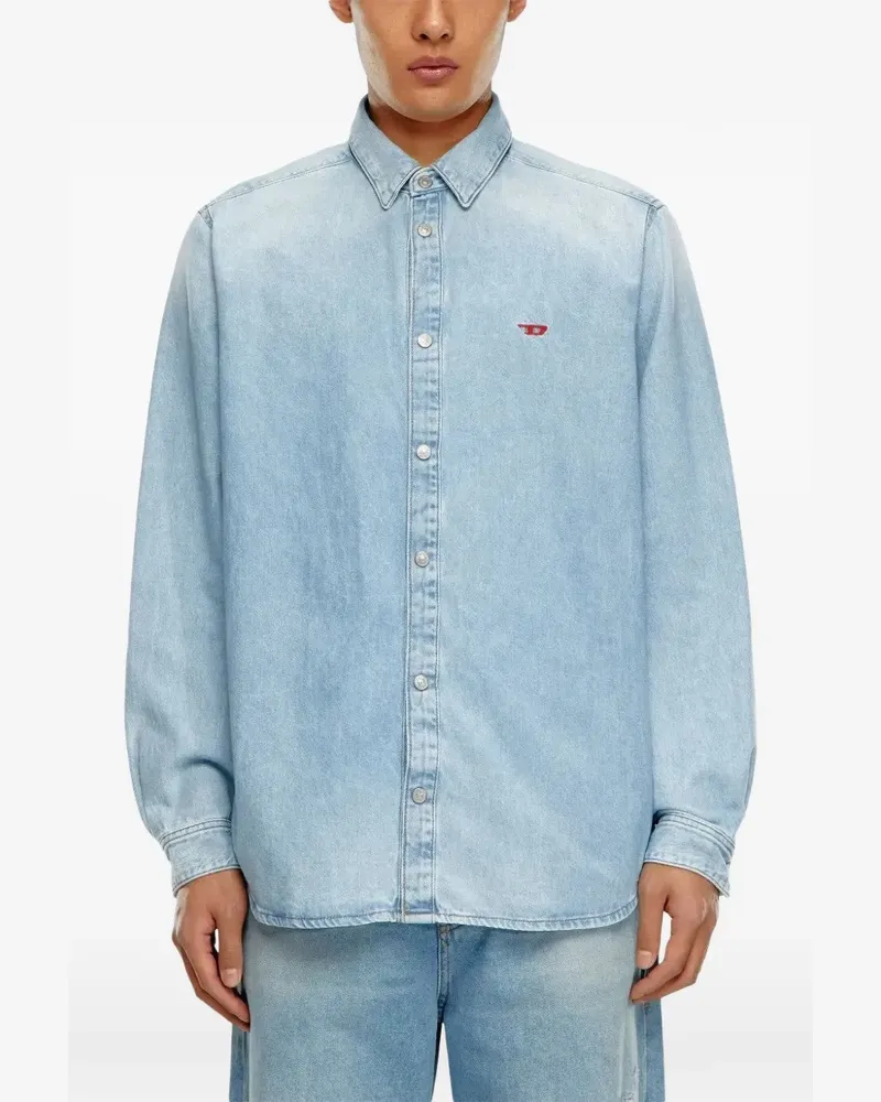 Diesel D-SIMPLY Jeanshemd mit Logo-Stickerei - Blau Blau