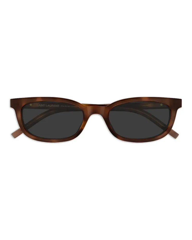 Saint Laurent Ovale Sonnenbrille in Schildpattoptik - Braun Braun