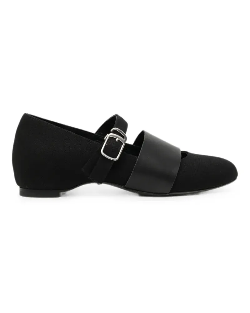 Yohji Yamamoto Ballerinas mit Riemen - Schwarz Schwarz
