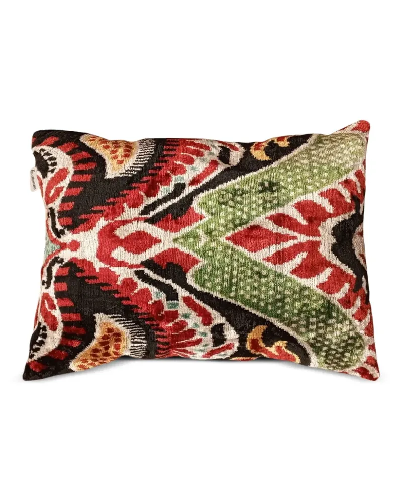Les-Ottomans Kissen aus Seidensamt (50cm x 40cm) - Rot Rot