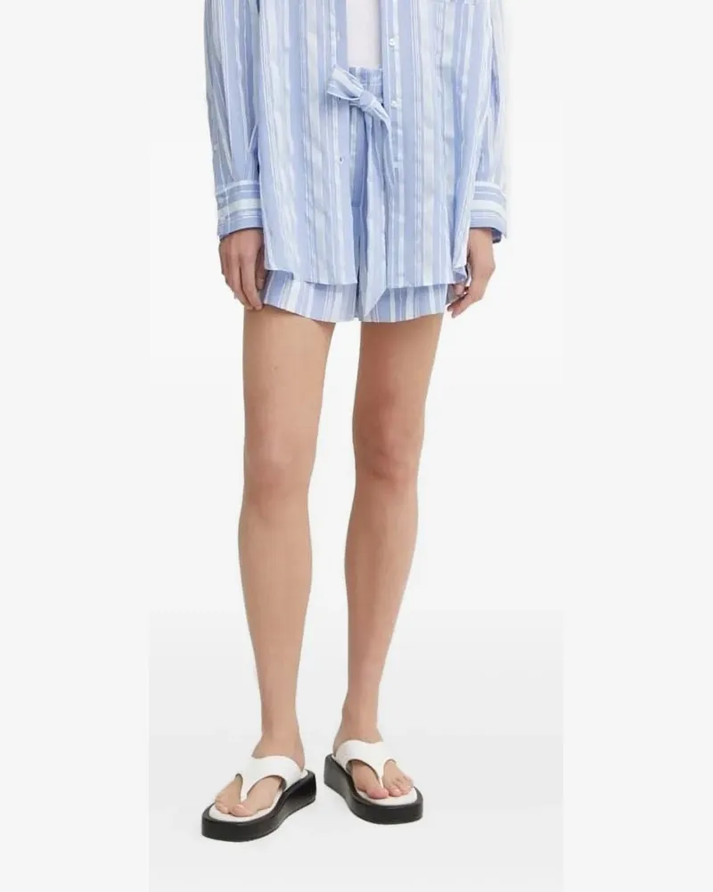 BRUUNS BAZAAR Gestreifte Swinies BB Rynja Shorts mit Gürtel - Blau Blau
