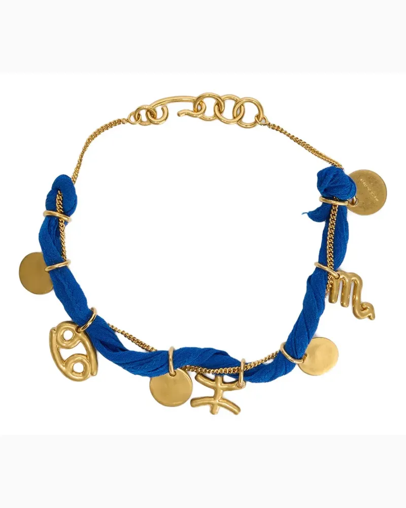 Jil Sander Armband aus Seide mit Sternzeichen-Anhänger - Blau Blau