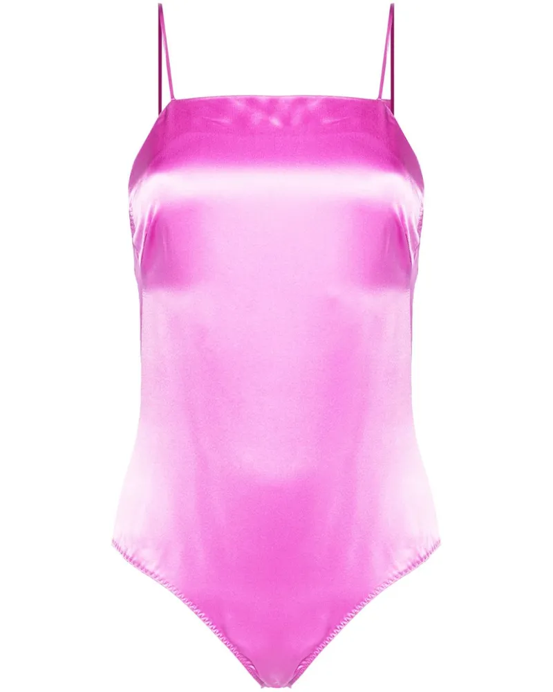 Max Mara Seidenbody mit eckigem Ausschnitt - Rosa Rosa