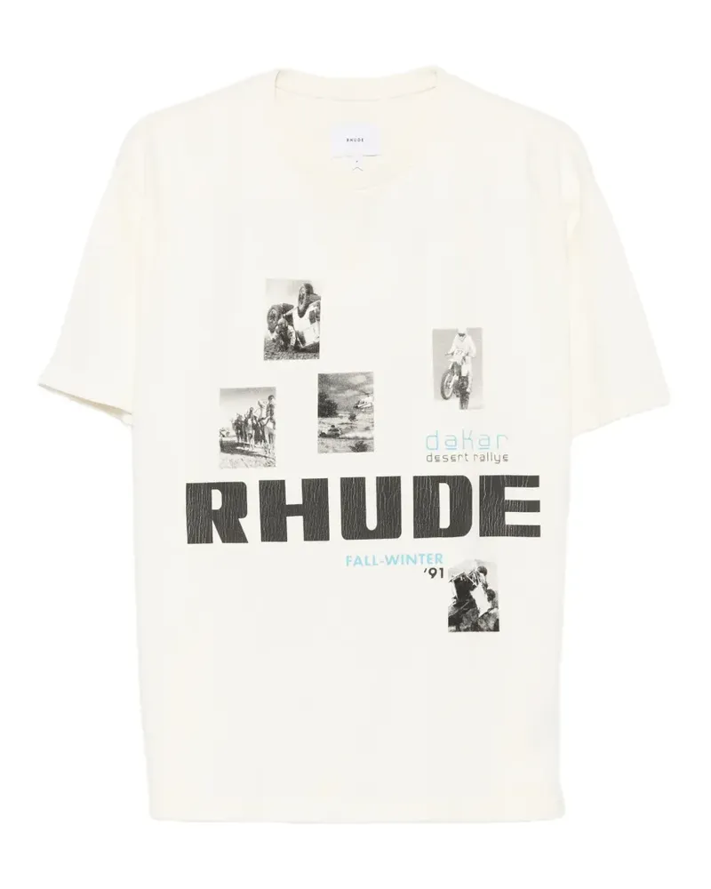 RHUDE T-Shirt mit grafischem Print - Nude Nude