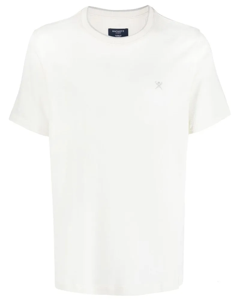 Hackett T-Shirt mit Logo-Stickerei - Weiß Weiß