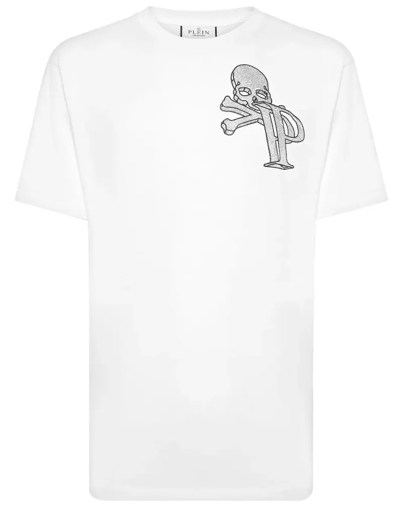 Philipp Plein T-Shirt mit Totenkopf-Logo - Weiß Weiß