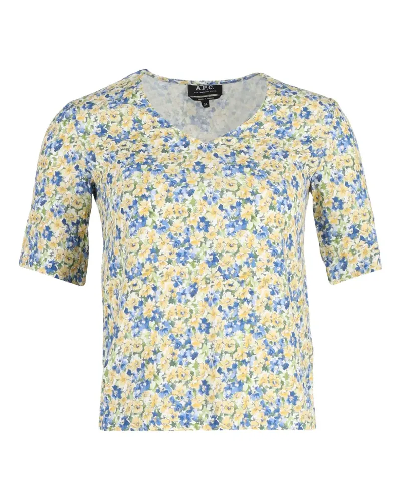A.P.C. V-neck floral print blouse - Gelb Gelb