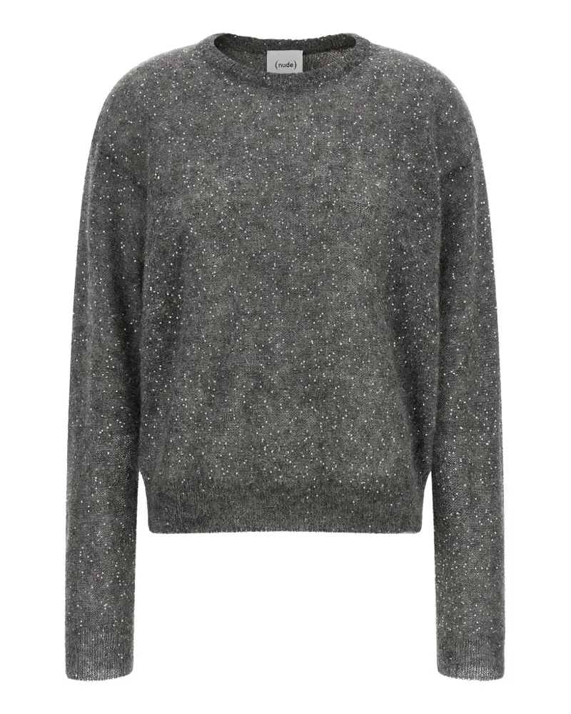 NUDE Strukturierter Pullover mit Mikro-Pailletten - Grau Grau