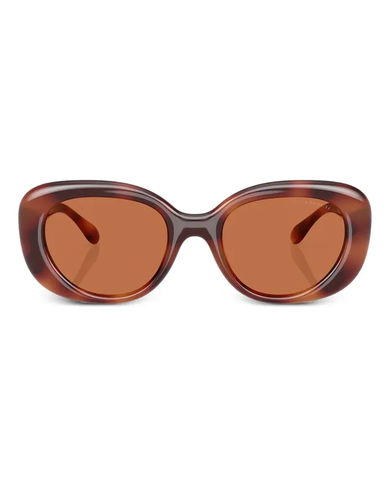 Coach tortoiseshell-effect oval-frame sunglasses - Braun Braun
