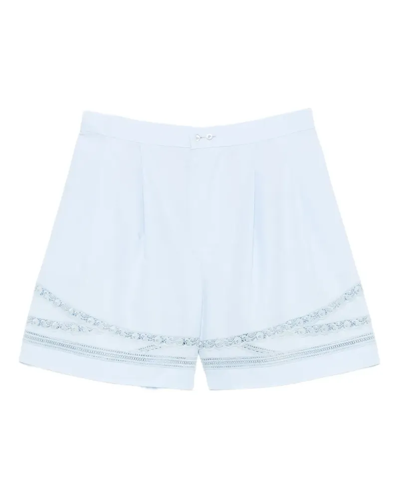 Ermanno Scervino lace-trim pleated shorts - Blau Blau