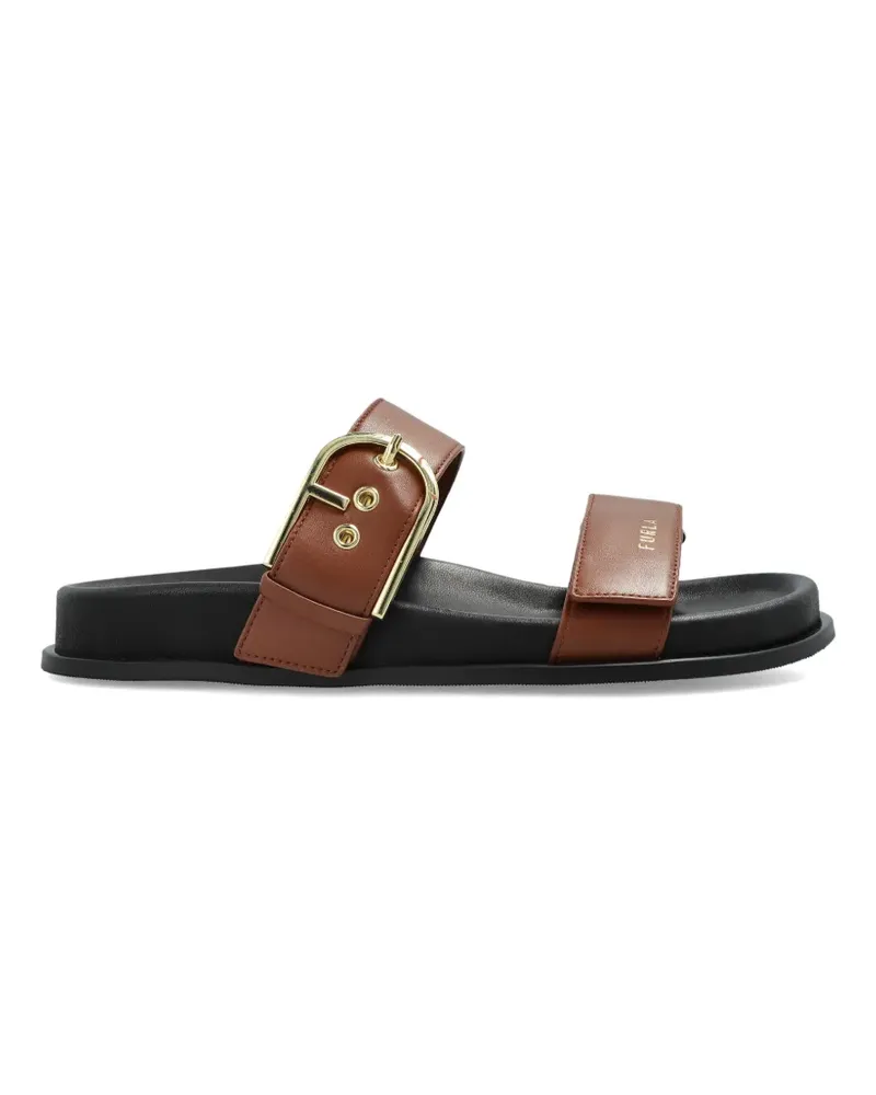 Furla Solea buckled-strap flat sandals - Braun Braun
