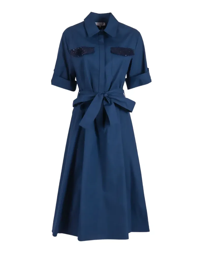 Antonelli Firenze sequin-embellished belted midi dress - Blau Blau